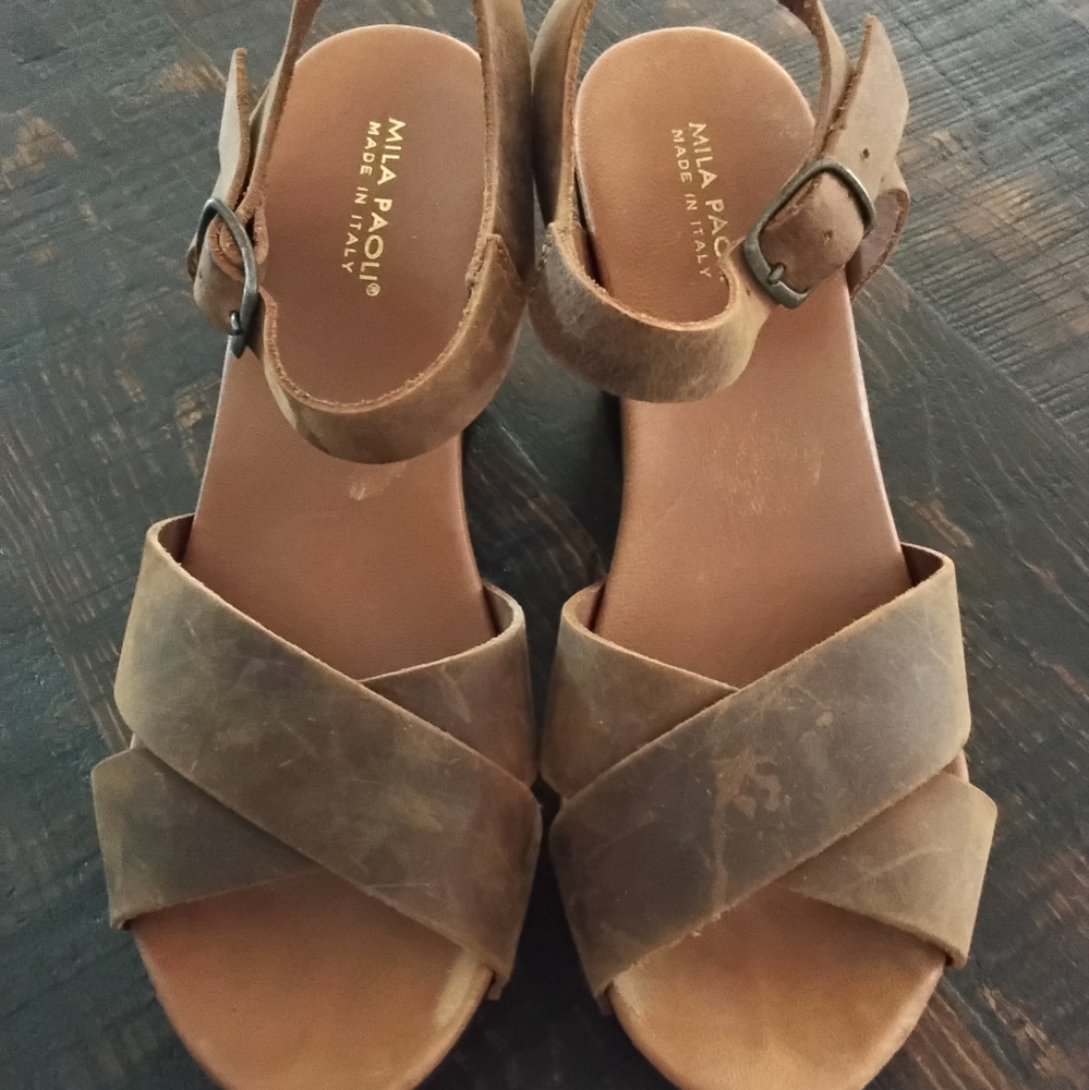 Mila Paoli Brown Leather Sandals